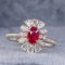 14k Gold 0.78 Ctw Natural Ruby & Diamond Ring/pendant