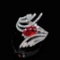 14k Gold 1.68 Ctw Natural Ruby & Diamond Ring