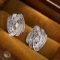 14k Gold 0.9 Ct Natural H Diamond Earrings
