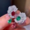 14k Gold 1.81 Ctw Vivid Red Natural Ruby & Emerald Earrings