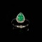 14k Gold 1.24 Ct Vivid Green Natural Emerald & Diamond Ring