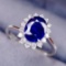 14k Gold 1.59 Ctw Natural Sapphire & Diamond Ring