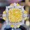 14k Gold 0.92 Ct Natural Yellow Diamond & Diamond Ring