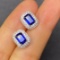 14k Gold 1.97 Ctw Natural Sapphire & Diamond Earrings