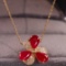 14k Gold 2.07 Ctw Natural Ruby & Diamond Necklace