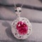 14k Gold 2.33 Ctw Natural Spinel & Diamond Pendant