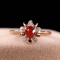 14k Gold 0.41 Ctw Natural Ruby & Diamond Ring