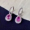14k Gold 2.16 Ct Natural Sapphire & Diamond Earrings