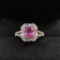 14k Gold 1.78 Ctw Natural Padparadscha Sapphire & Diamond Ring