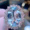 14k Gold 11.5 Ct Natural Aquamarine & Diamond Ring