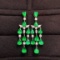 14k Gold 3.38 Ct Vivid Green Natural Emerald & Diamond Earrings