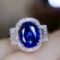 14k Gold 3.89 Ctw Natural Sapphire & Diamond Ring