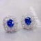 14k Gold 2.12 Ctw Natural Sapphire & Diamond Earrings