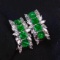 14k Gold 2.1 Ct Vivid Green Natural Emerald Earrings