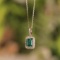 14k Gold 0.43 Ct Vivid Green Natural Emerald & Diamond Necklace
