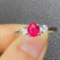 14k Gold 1.00 Ctw Natural Spinel & Diamond Ring