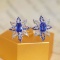 14k Gold 1.46 Ctw Natural Sapphire & Diamond Earrings