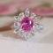 14k Gold 3.23 Ctw Natural Sapphire & Diamond Ring
