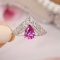 14k Gold 1.15 Ctw Natural Padparadscha Sapphire & Diamond Ring