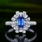 14k Gold 1.61 Ctw Natural Sapphire & Diamond Ring/pendant