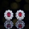 14k Gold 0.74 Ctw Natural Ruby & Diamond Earrings