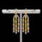 14k Gold 3.23 Ctw Natural Yellow Diamond & Diamond Earrings