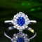 14k Gold 1.10 Ctw Natural Sapphire & Diamond Ring