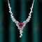 14k Gold 1.28 Ctw Natural Ruby & Diamond Necklace