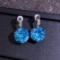 14k Gold 11.5 Ct Natural Topaz & Sapphire Earrings