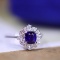 14k Gold 1.28 Ctw Natural Sapphire & Diamond Ring