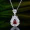 14k Gold 0.76 Ctw Natural Ruby & Diamond Pendant