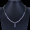 14k Gold 7.78 Ctw Vivid Blue Natural Sapphire & Diamond Necklace