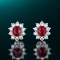 14k Gold 1.0 Ctw Natural Ruby & Diamond Earrings