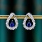 14k Gold 1.77 Ctw Natural Sapphire & Diamond Earrings