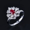 14k Gold 1.02 Ctw Natural Ruby & Diamond Ring