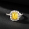 14k Gold 2.86 Ctw Natural Yellow Diamond & Diamond Ring