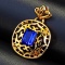 14k Gold 2.7 Ct Vivid Blue Natural Tanzanite Pendant