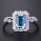 14k Gold 1.27 Ctw Natural Aquamarine & Diamond Ring