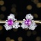 14k Gold 3.80 Ctw Natural Sapphire & Diamond Earrings