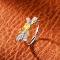 14k Gold 0.51 Ctw Natural Yellow Diamond & Diamond Ring
