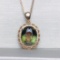 14k Gold 4.26 Ctw Natural Tourmaline & Diamond Pendant