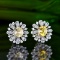 14k Gold 2.89 Ctw Natural Sapphire & Diamond Earrings