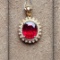 14k Gold 2.16 Ctw Natural Tourmaline & Diamond Pendant