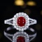 14k Gold 1.44 Ctw Natural Ruby & Diamond Ring