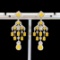 14k Gold 2.76 Ctw Natural Yellow Diamond & Diamond Earrings