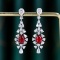 14k Gold 2.93 Ctw Natural Ruby & Diamond Earrings