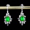 14k Gold 1.54 Ctw Vivid Green Natural Emerald & Diamond Earrings