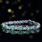 14k Gold 2.36 Ctw Vivid Green Natural Emerald & Diamond Bracelet