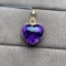 14k Gold 16.56 Ctw Natural Amethyst & Diamond Pendant