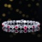 14k Gold 5.72 Ctw Natural Ruby & Sapphire Bracelet